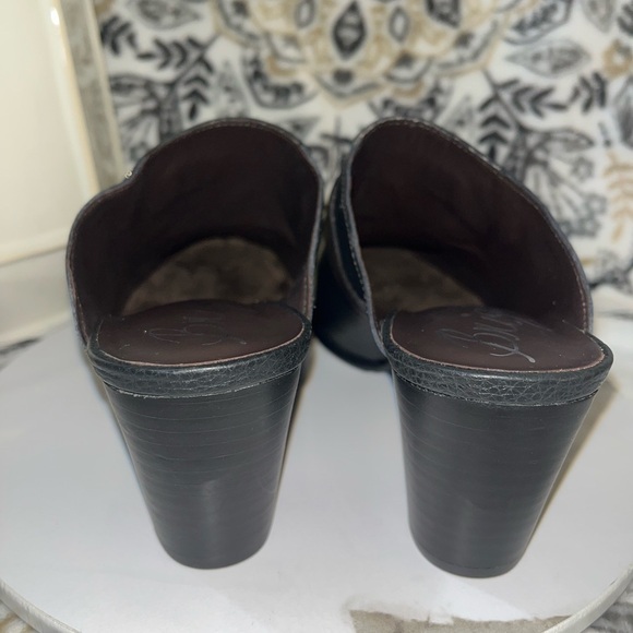 New Brighton Shoes Womens Sz9M Gemini Mules Blk/Brown Leather Block Heel SlipOns - Picture 12 of 16